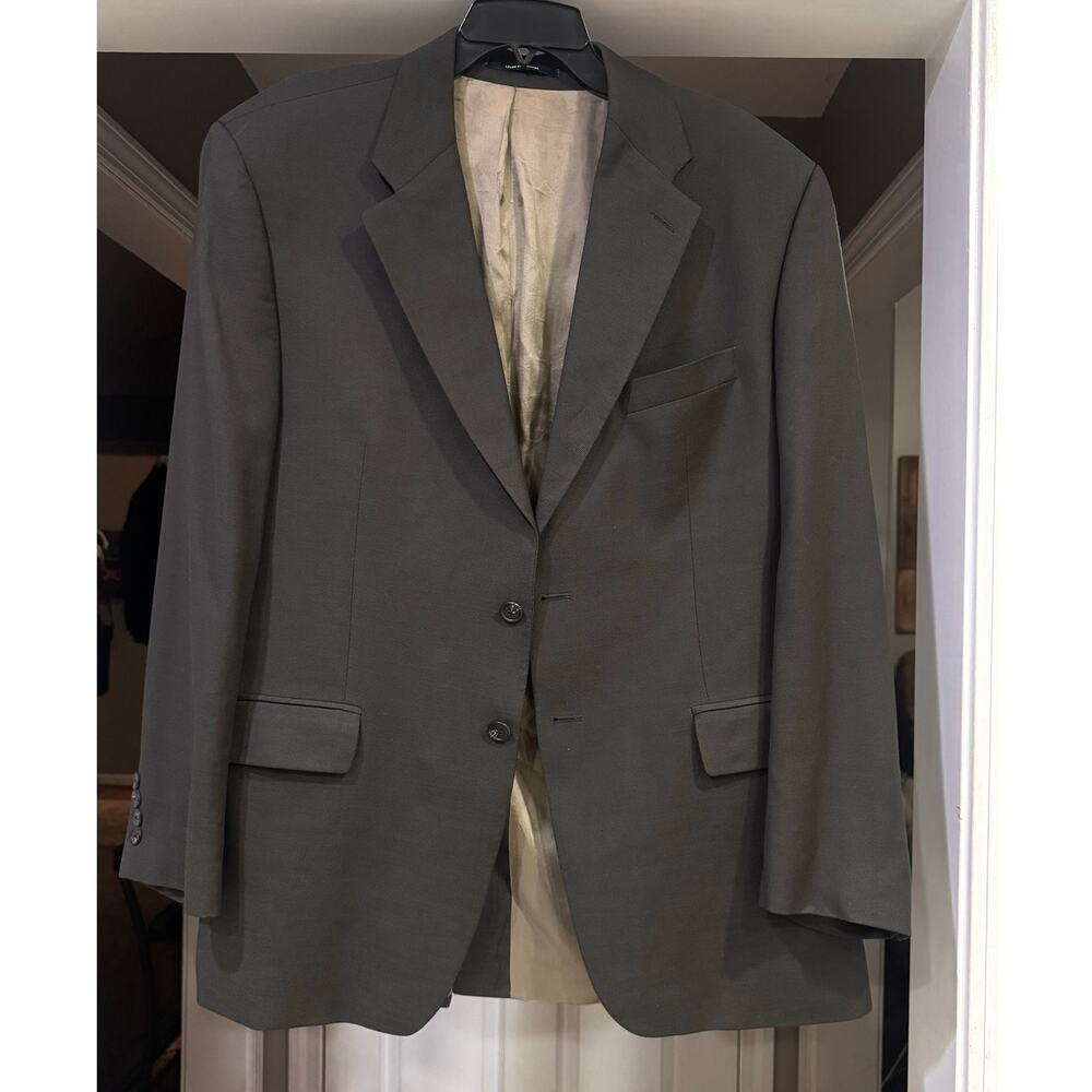 CHAPS Ralph Lauren Mens Wool & Cashmere Brown Blazer -44 REG